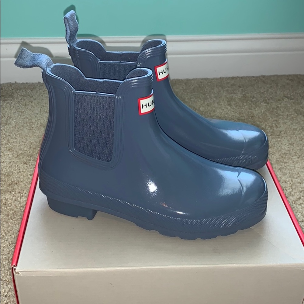 Hunter | Chelsea Ankle Rain Boots | Size 7 | Grey Blue - Picture 3 of 9